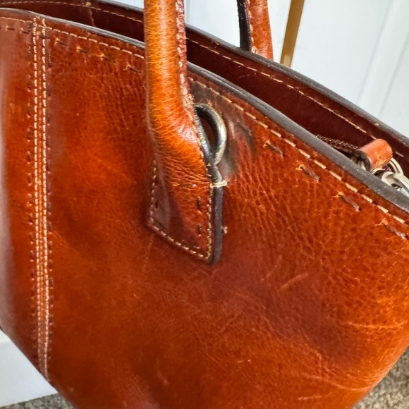 Fossil Very Well Loved Classic Shoulder Leather Tote Bag Cognac Double Straps - Picture 13 of 16